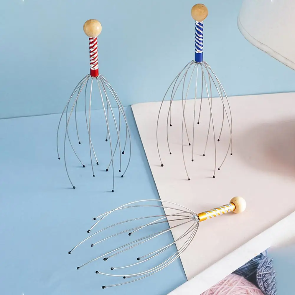 1/2/3/4/5/10pcs Random Color Silicone Octopus Head Massager Five Claw Roller Deep Scalp Massage Tool  Food-Grade for All Hair view 2