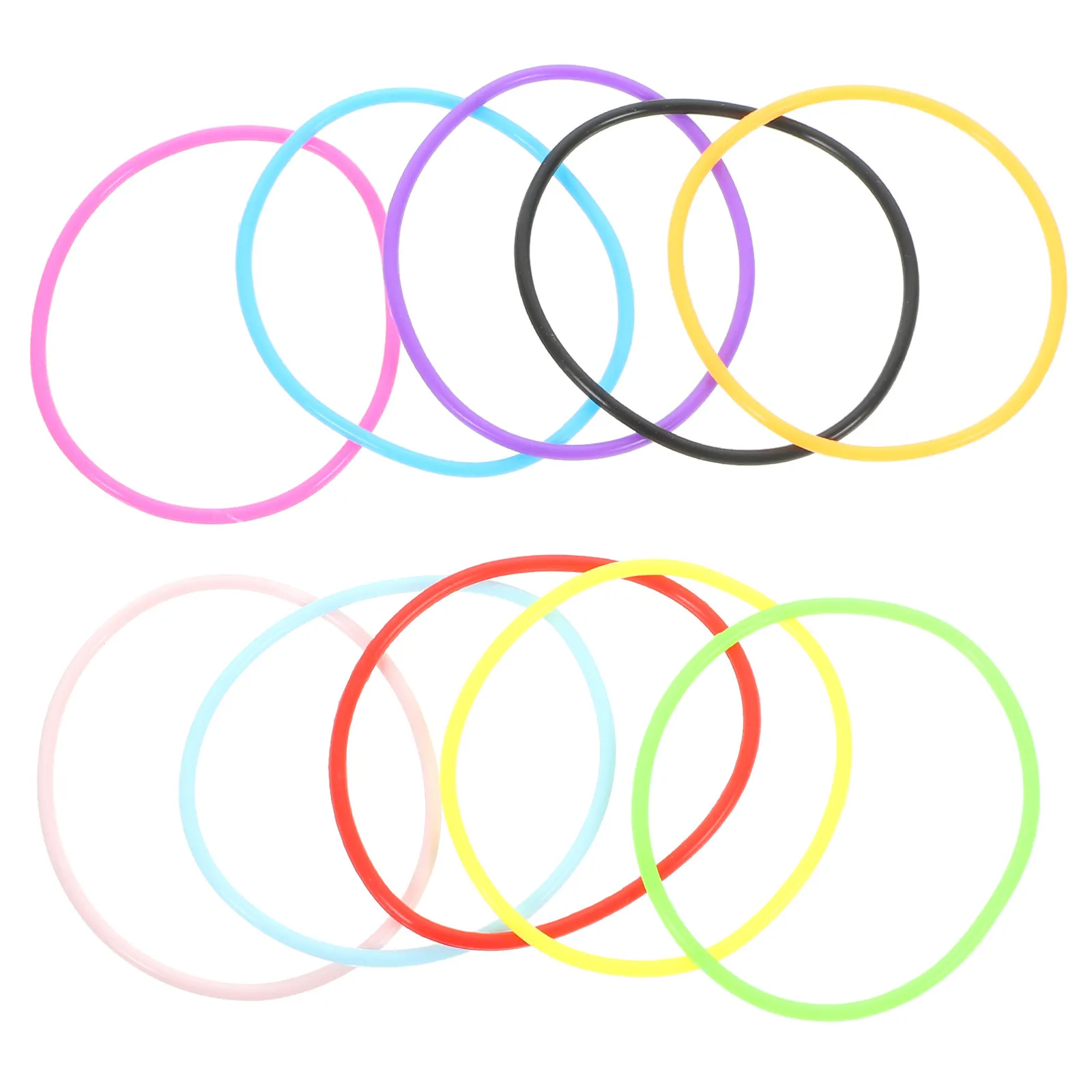 

10Pcs Vibrant Silicone Bracelets Set Supple Elastic Wristbands with Night Visibility Ideal for Men Women Festival