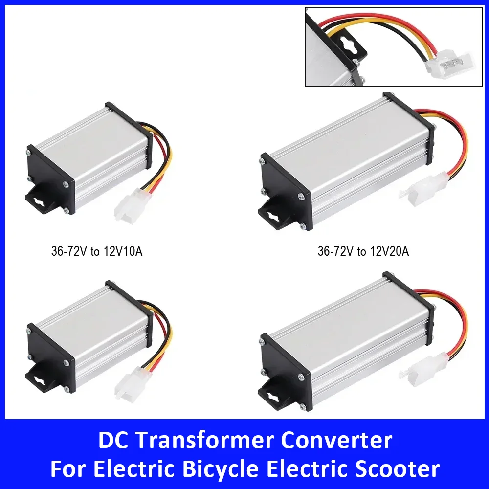 

36 В/48 В/60 В/72 В/96 В до 12 В 10A/20A преобразователь постоянного тока для электрического велосипеда, адаптер для электрического скутера, детали трансформатора вниз