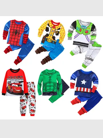 MINISO Little Boys Clothing Disney Pajamas Sets Boutique Cotton Pijama Kids Pyjama Long Sleeve Two Pieces Set 2 to 3 5 6 7 Years