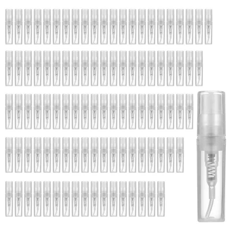 M04K Mini Transparent 2 ML Spray Plastic Bottle Spray Perfume Empty Sample Bottle Suitable For Travel Party 90Pcs
