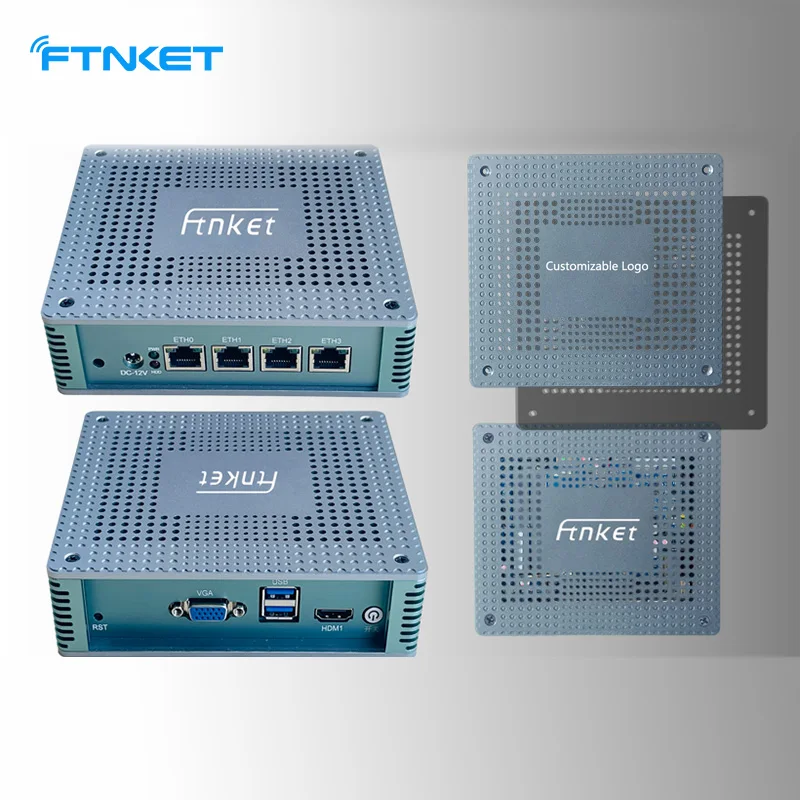 Ftnket 11e generatie 2.5G mini-computer J4125 Intel quad-core 6-netwerkpoort industriële firewall-server zachte router