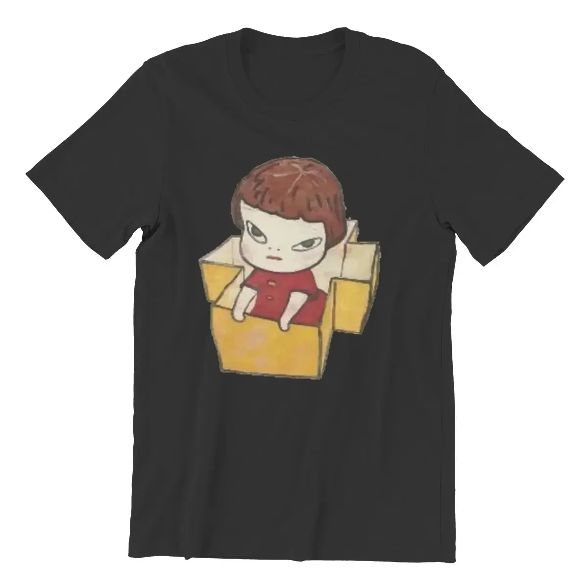 Camiseta pesada para hombre en la caja, camiseta Yoshitomo Nara, ropa 100% de algodón, camiseta loca de manga corta con cuello redondo, verano