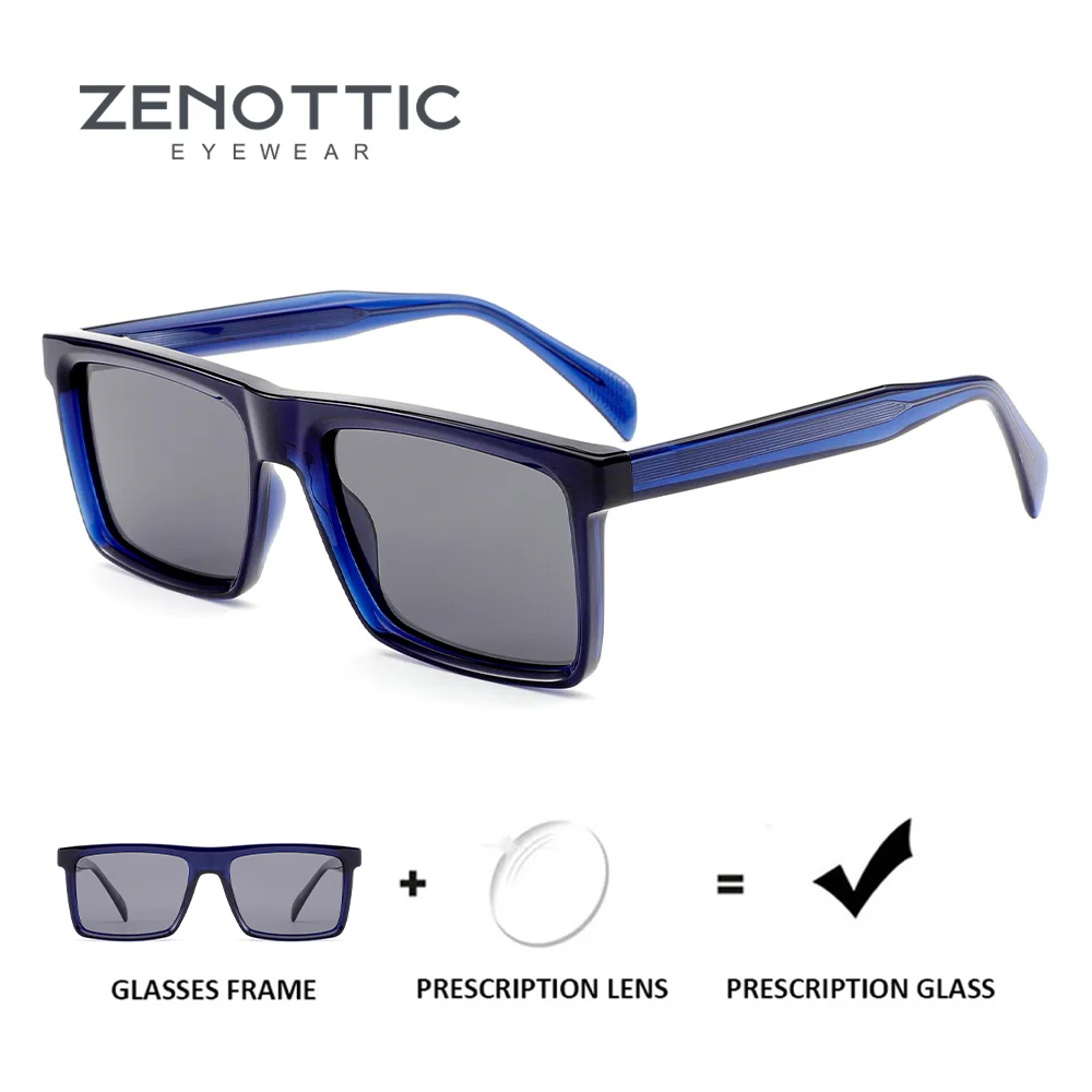 ZENOTTIC Popular Rectangle Polarized Prescription Sunglasses For Unisex Progressive Uv400 Protection Corrective Sun Glasses