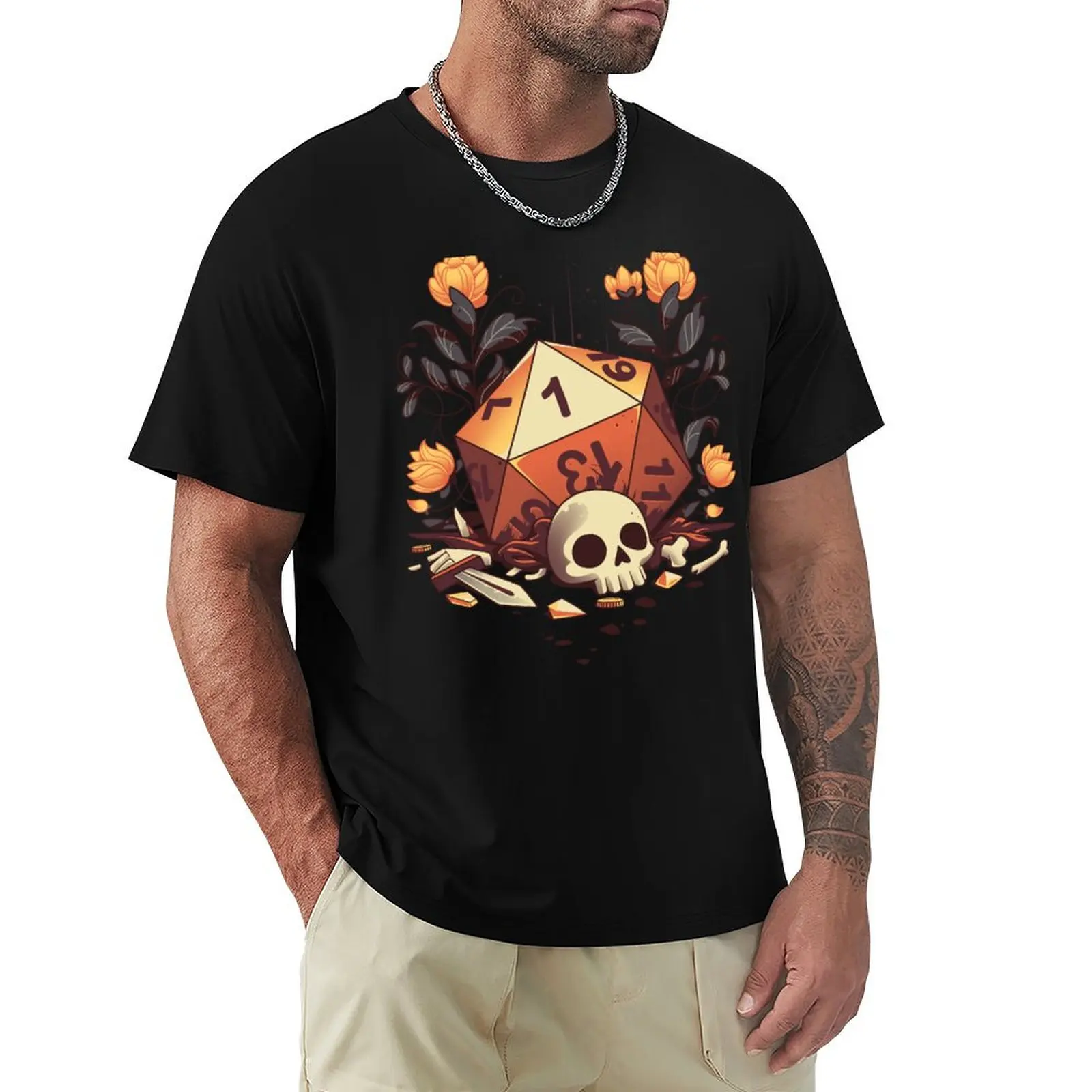 Fatal Roll - Role Player Skeleton T-Shirt Festive Simple T-Shirt