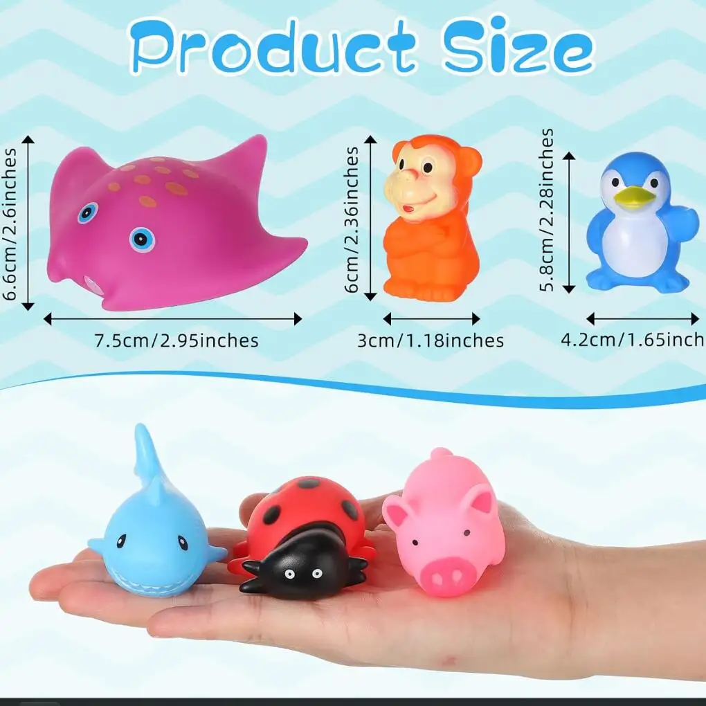 Schattige Dieren Zwemwater Speelgoed Voor Kinderen Zacht Rubber Float Squeeze Geluid Piepend Badspeelgoed Voor Babybadspeelgoed