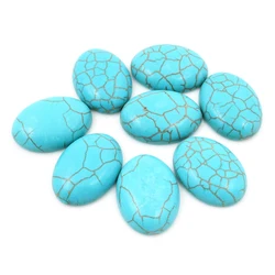 New Fashion 18x25mm 30x40mm Oval Natural turquoise Material Flat Back Cabochons Cameo