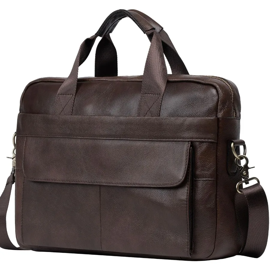 Maletín de cuero para ordenador portátil, bandolera, bolso de trabajo, bolso cruzado para viajes de negocios, Navidad para hombres