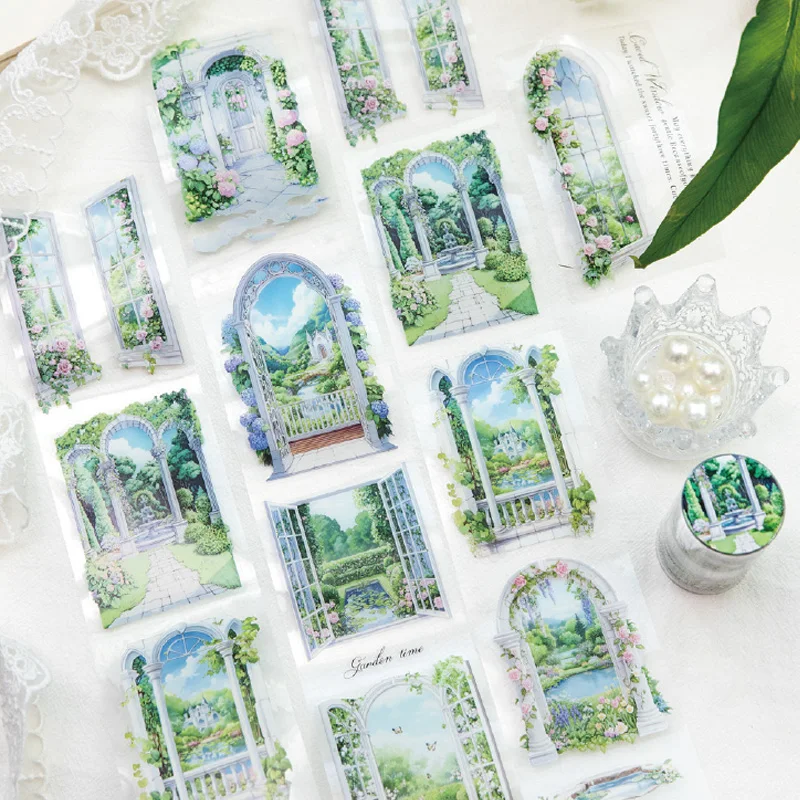 Mr Paper 2Rolls/bag Greenery Theme Extra Long Recycled PET Tape Masking Tape Handbook DIY Material Tape