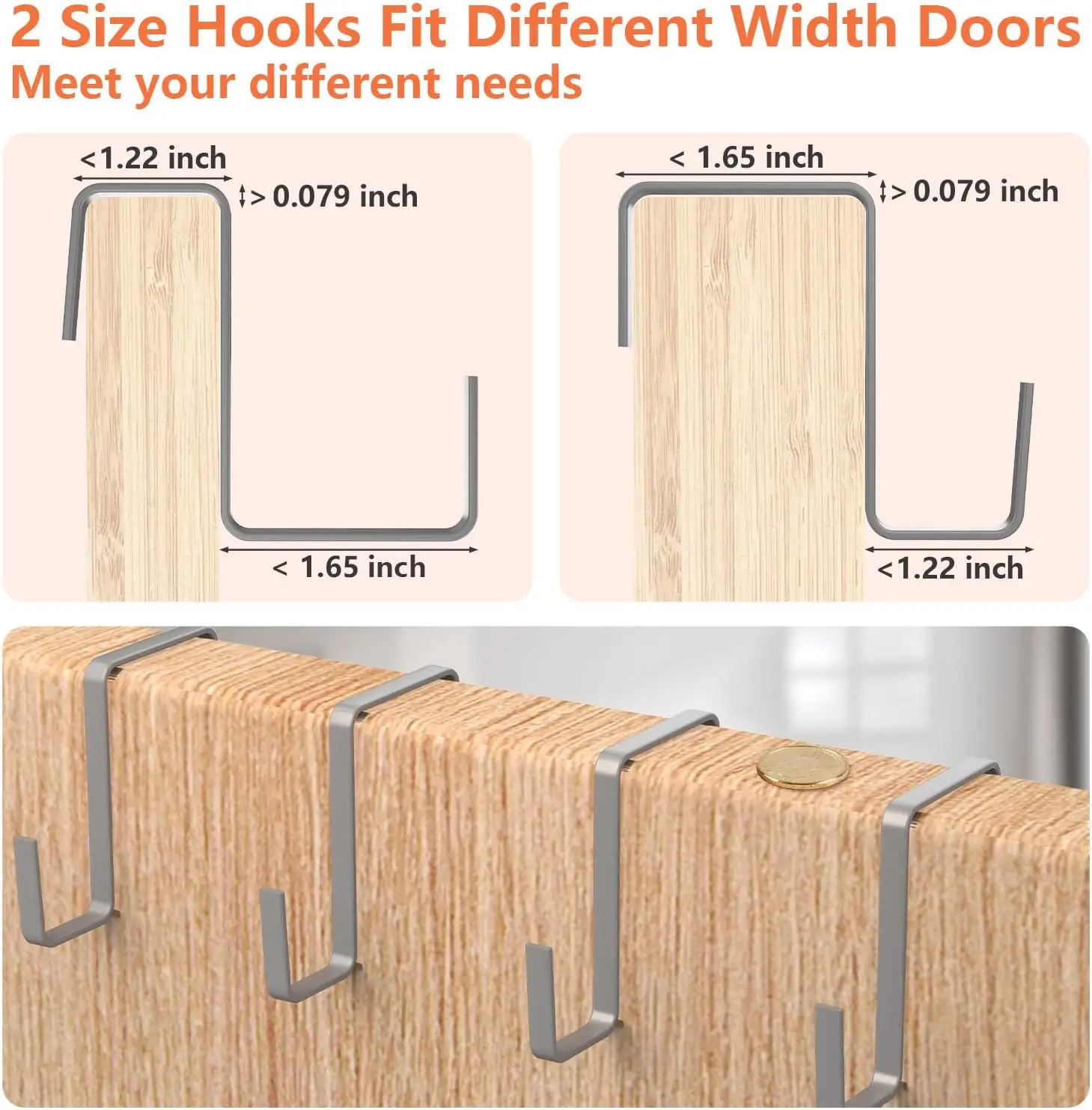 Organisateur de chaussures au-dessus de la porte à 24 poches, rangement en maille peu encombrant pour placards et appartements, gris