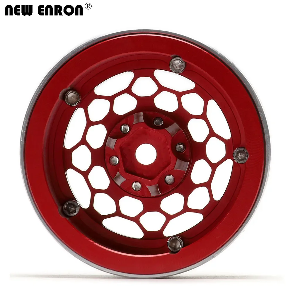 NEW ENRON 2.2β Alloy Beadlock Wheels Hub Rim for RC 1/10 12mm Hex Crawler Car Axial SCX10 90046 RR10 Wraith YETI CC01 TF2