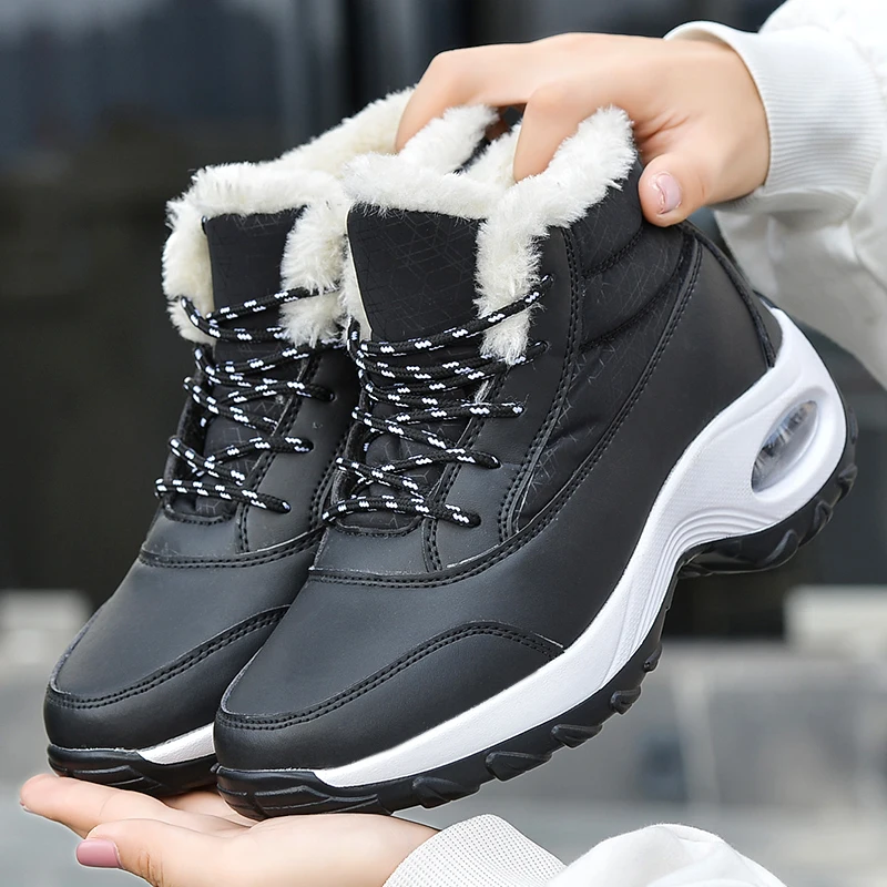 

Outdoor Winter Waterproof High Top Snow Boots Women High Quality Keep Warm Casual Sneakers Ladies Non-Slip Cotton Walking Shoes