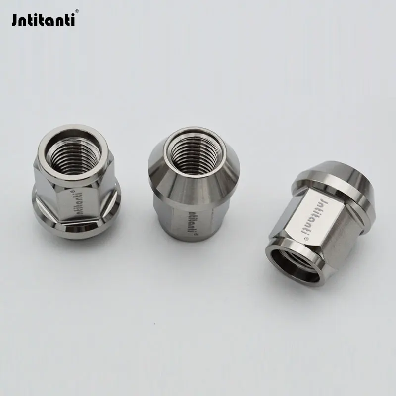 

Jntitanti cone seat open end Gr.5 titanium lug nut wheel nut M14*1.5*27mm for VW AUDI TESLA Racing car