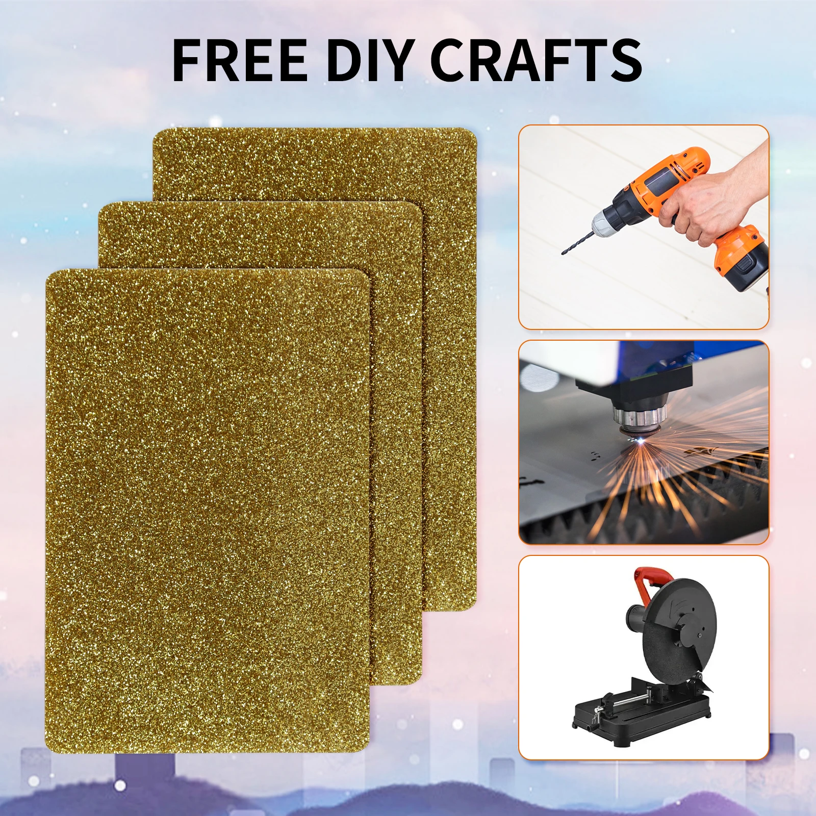 Single Sided Glitter Acrylic  3.0 MM Thick PMMA, 12*8 InchSheet for Decoration, Crafts, Jewelry,DIY etc.