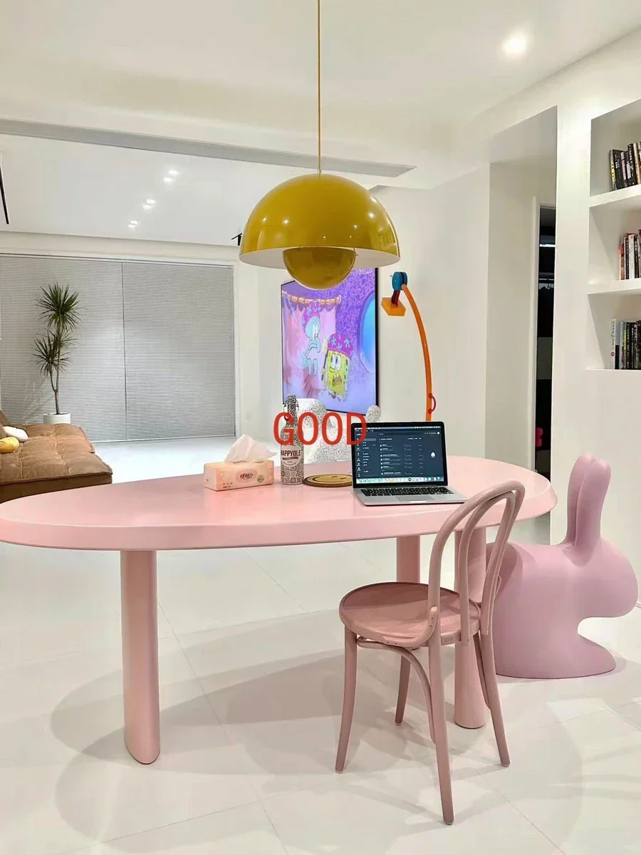 

Modern minimalist ins cream style dining table and chairs for home use