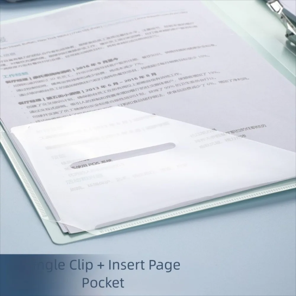 Transparent File Folders Double Clip Thickened Document Organizer Electroplated Single Clip A4 Folder Exam Paper Storage