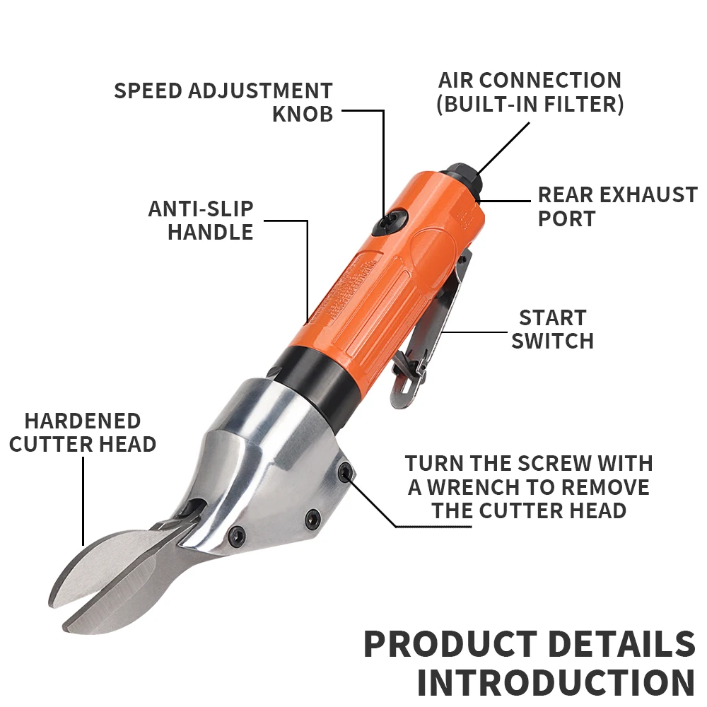 NuoDunco Air Shears Heavy Duty Metal Cutting Scissors Adjustable Speed ​​Cutting Machine for Sheet Metal Stainless Steel Cutting