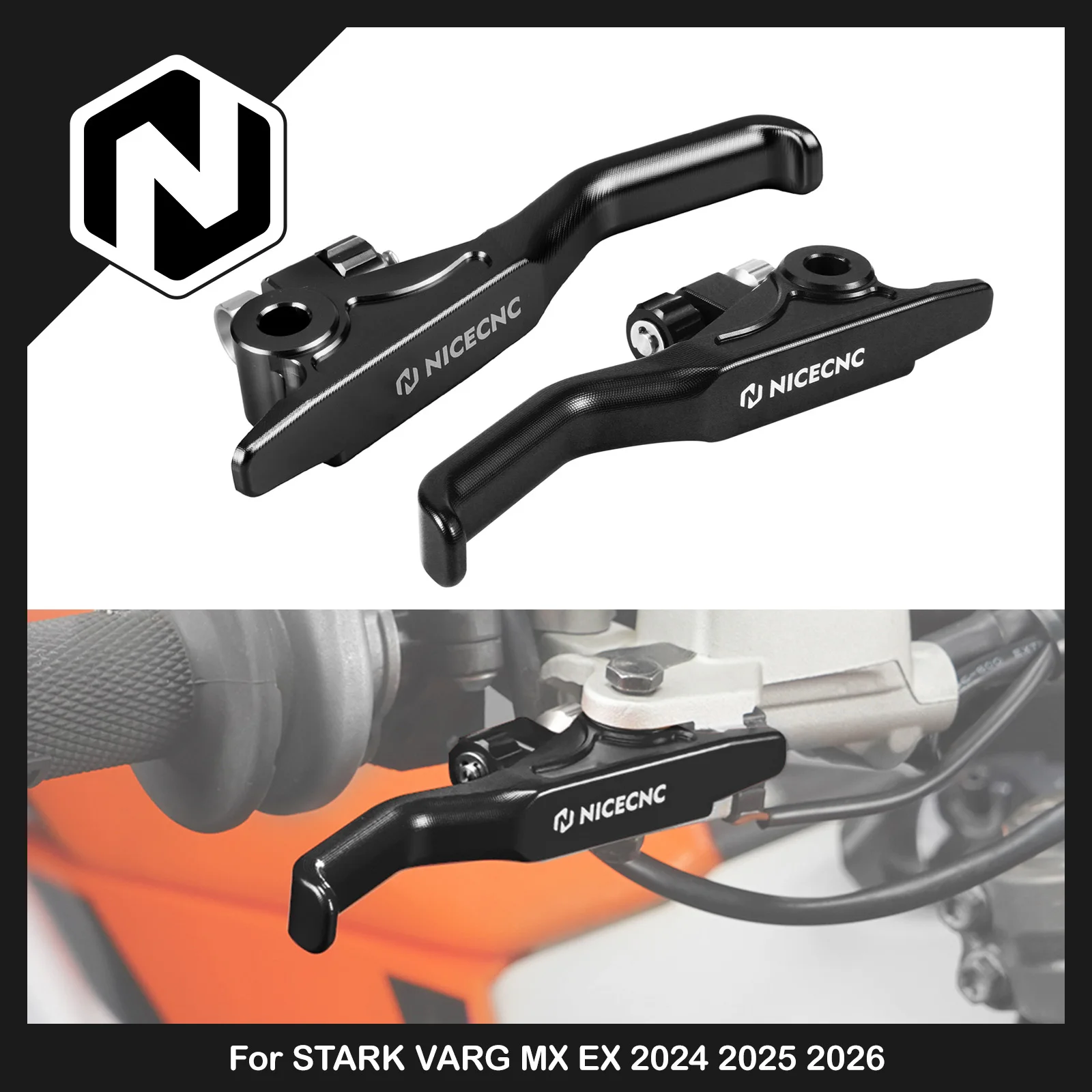NICECNC For Stark Varg EX MX 2024 2025 2026 Left Right Shorty Brake Lever Aluminum Electrical Motorbike Accessories Parts