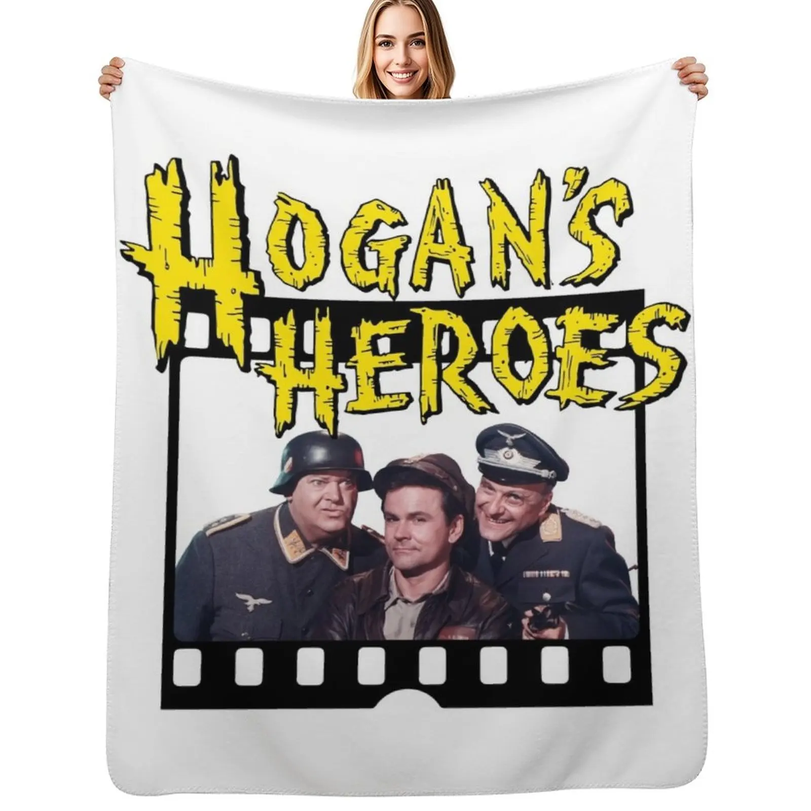 

Hogan's Heroes Papa Schultz Throw Blanket Thermal Flannels bed plaid Soft Plaid Blankets