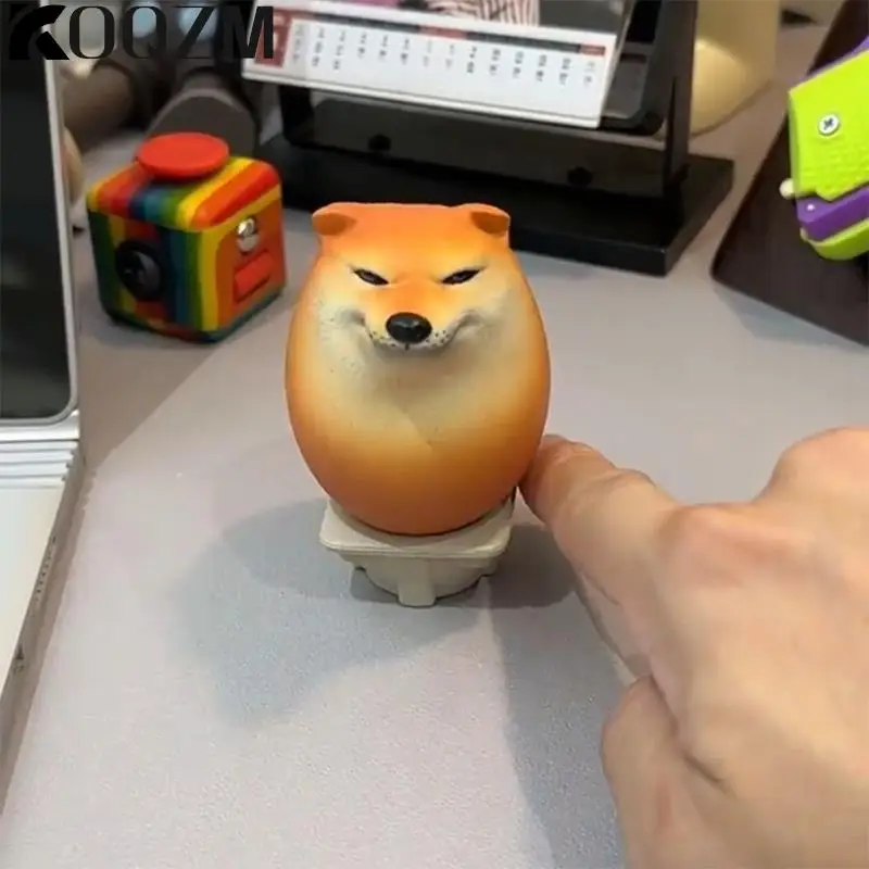 Creative Shiba Inu Realistic Egg Shape PVC Desk Decor Dog & Egg Union Decorations For Home Offices Fun Christmas Gifts