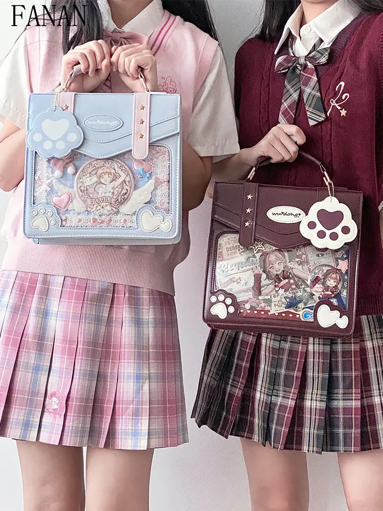 Lolita Style Original Transparent Crossbody Bags Two-dimensional Hang Bag for Women Sweet Girls Casual Handbags 2026 New