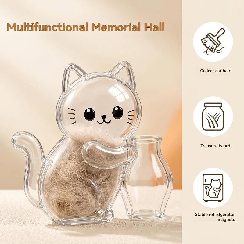 Transparent Cat Hair & Whisker Collector Magnet Suitable for Pet Lovers - ABS Magnetic Fridge Magnets with Magnetic Base