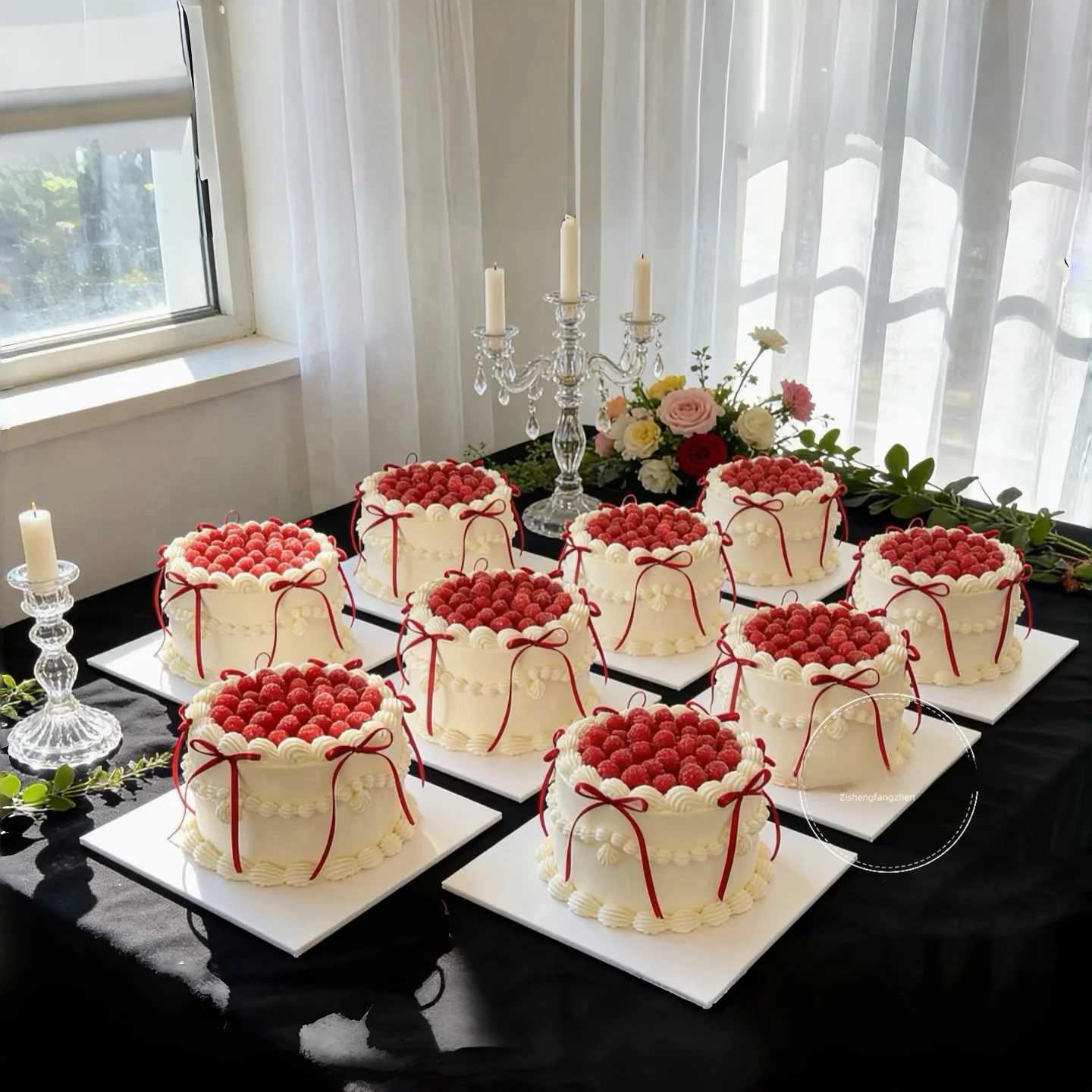 2026 Trendy Strawberry Cake Model European Style Fruit Cream Birthday Fake Cake Window Display Simulation Fruit Home Decor