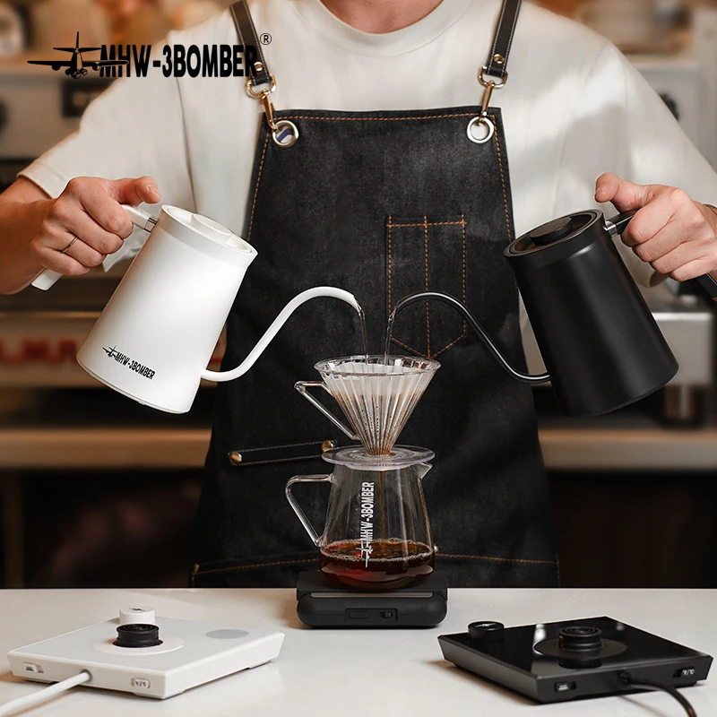 MHW-3BOMBER Smart Electric Coffee Kettle Precise Temperature Control Gooseneck Kettles Pour Over Coffee Home Barista Accessories