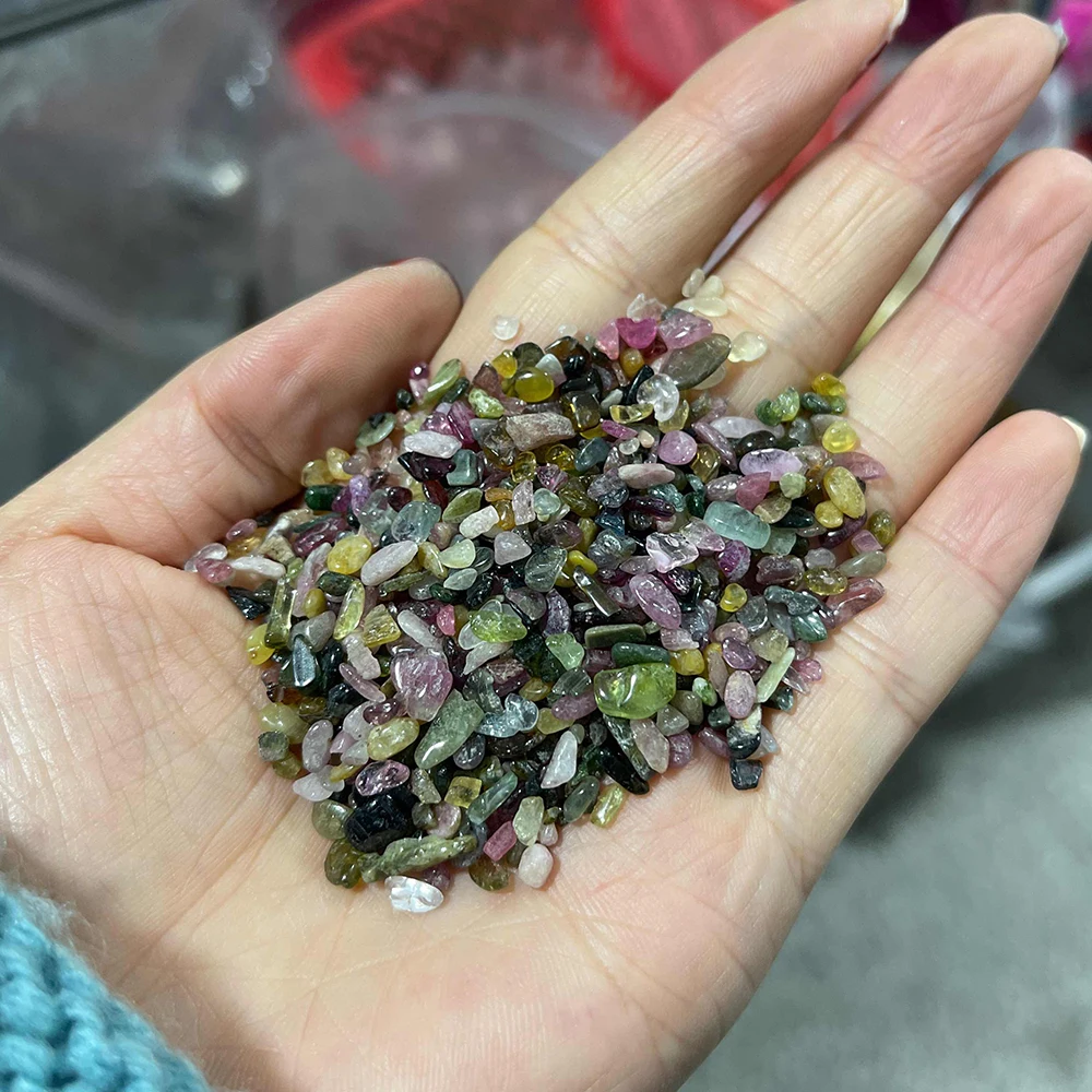 100g Natural Gravel Crystal Quartz Chip Bead Ornaments Irregular Energy Gem Stone Bead for Fish Tank Bonsai Decoration 5-7MM
