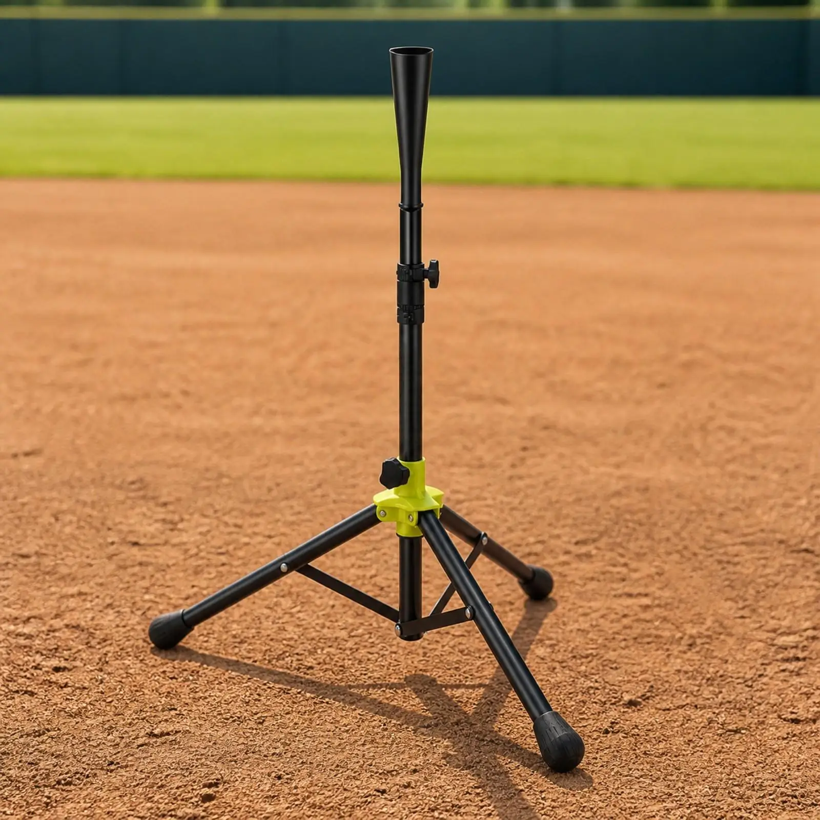 Baseball Hitting Tee with Adjustable Height Iron Rubber Build Non Slip Feet Collapsible Base for Batting Practice and Skill