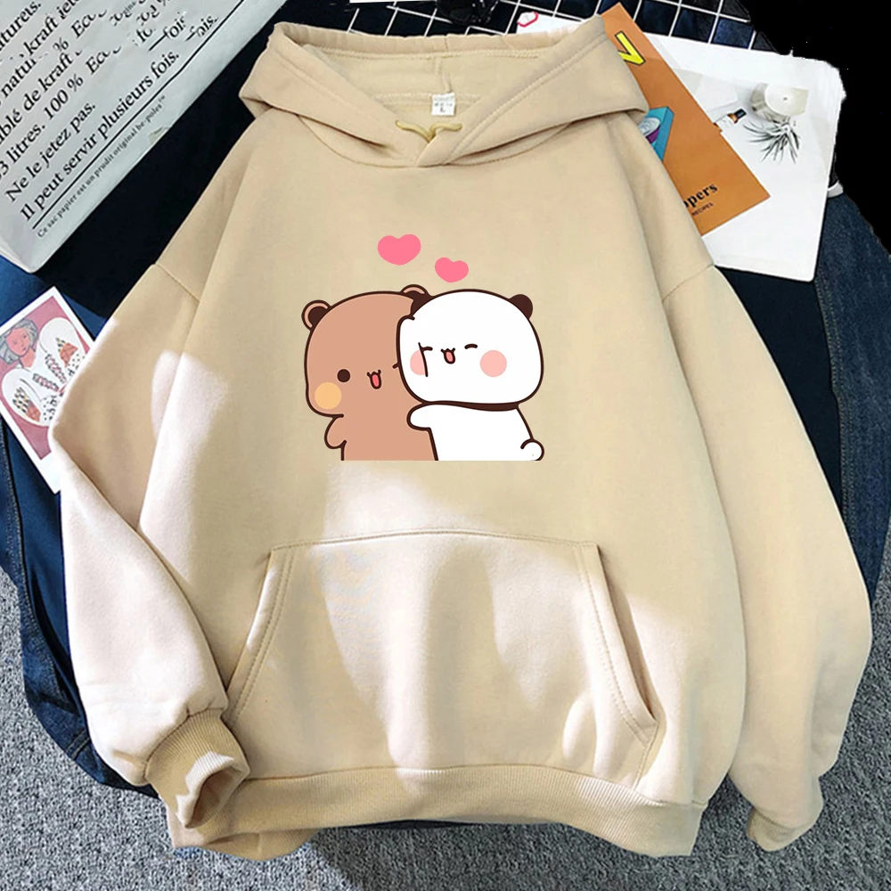 Cartoon Panda Bear Bubu and Dudu Hoodie Women/Men Tops Kawaii Printed Harajuku Ullzang Sweatshirt O-Neck Female Harajuku Unisex