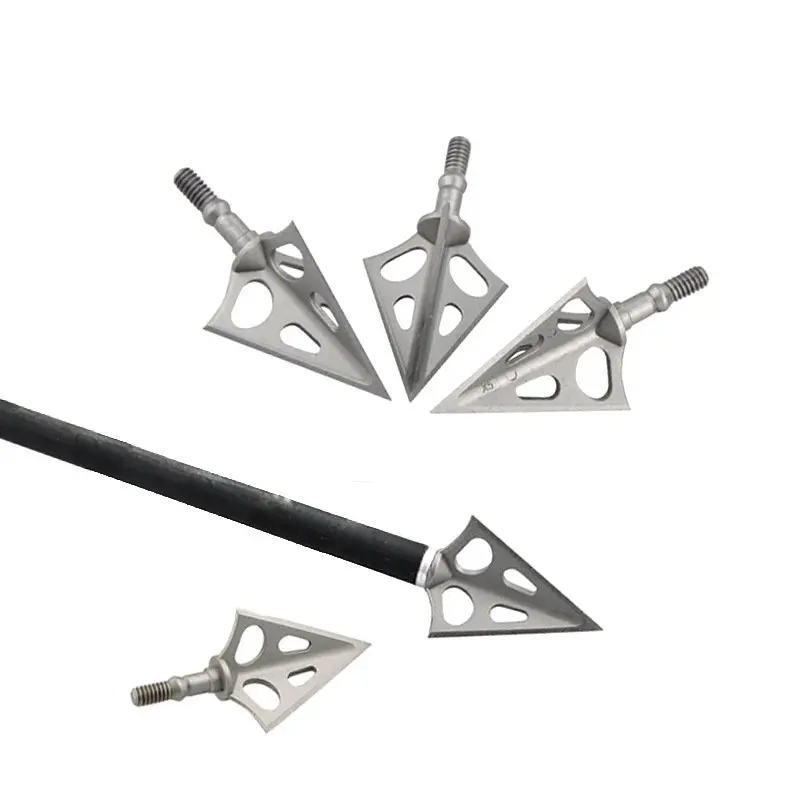 3pcs Archery Broadhead Arrowhead Arrow Head Point Tip Three Blade Stainless Steel Outdoor Hunting Shooting Arrows Accessories