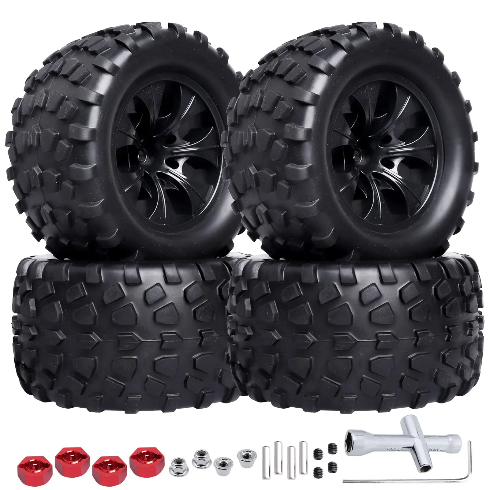 HobbyPark 12mm Monster Truck Tires for 1/10 Arrma Granite Voltage MEGA 2WD 1/10 Granite 4X4 V3 3S BLX