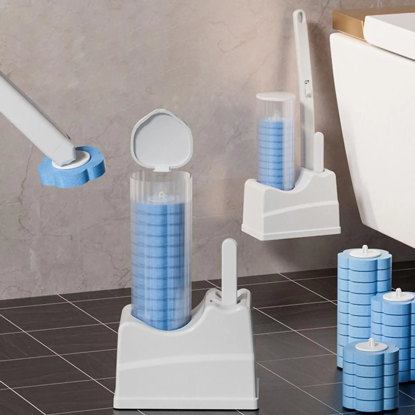 

Toilet Cleaning Brush Space Saving Stain Remover Scrubber Bathroom Toilet Brush And Holder For Tub Sink Brick Bathroom Flooring