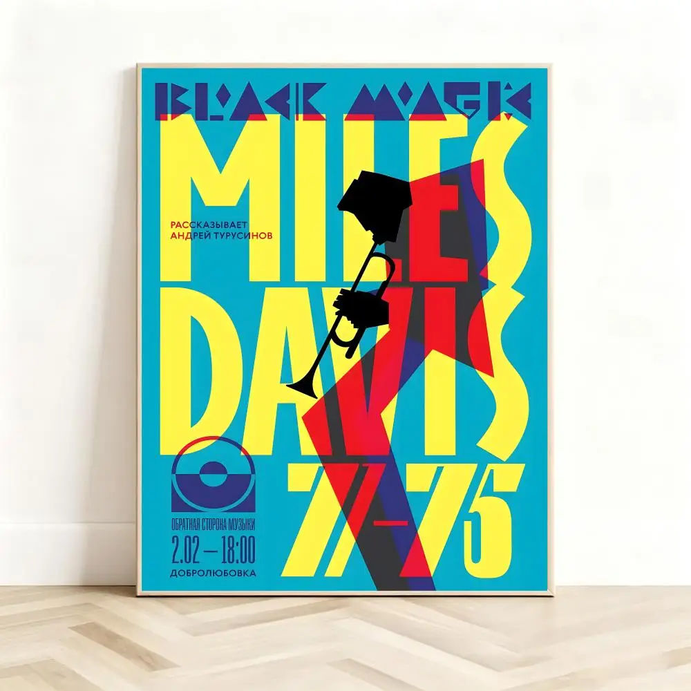 Smooth Musician m-Miles Davis Poster Classic Self-Adhesive PP Wall Sticker for Living Room Bar Decor Gift