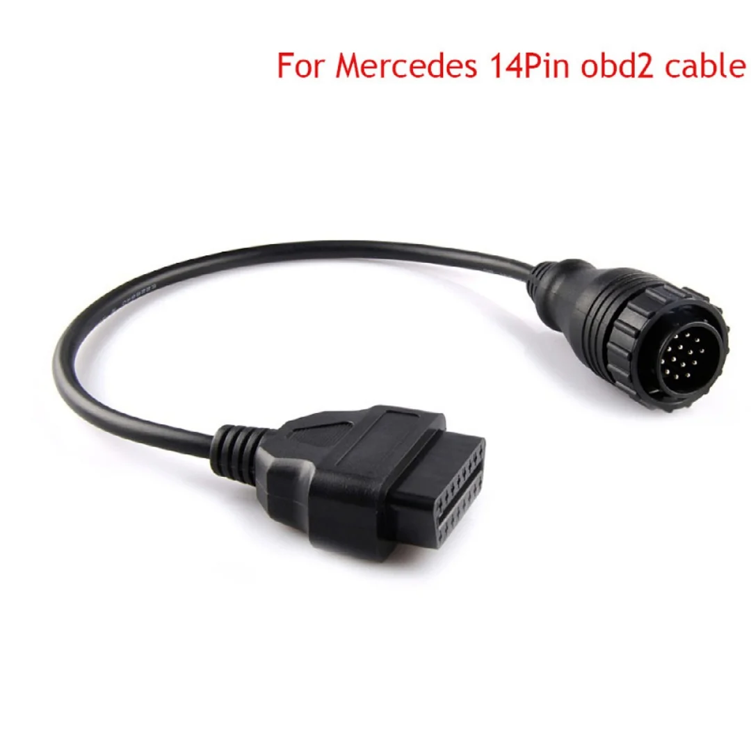 For Mercedes Benz 14Pin to 16Pin OBD2 Adapter Cable 40CM Diagnostic Connector for Sprinter OBDII Scanner Conversion Cable