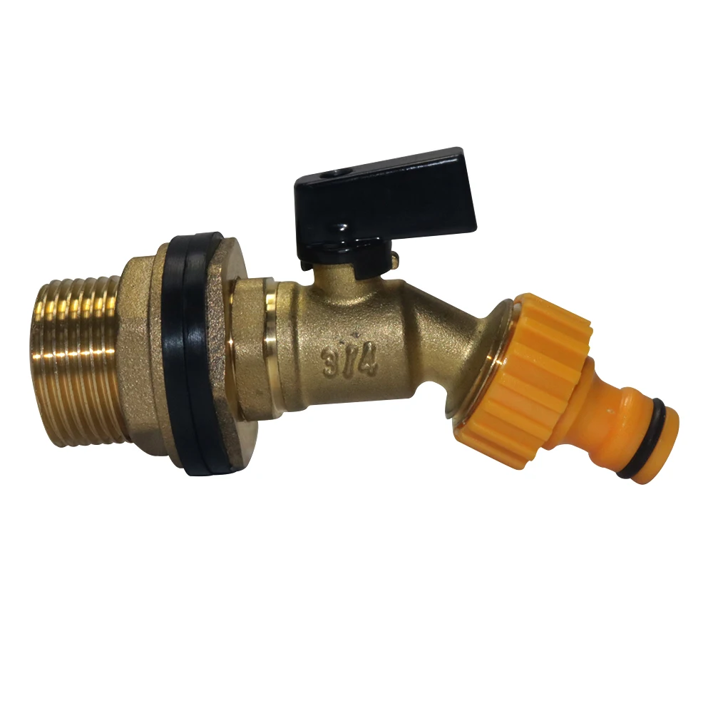 Brass threaded flange set G1''-3/4'' Bucket Brass switch connector NPS faucet outer wire base Plastic rain bucket connector