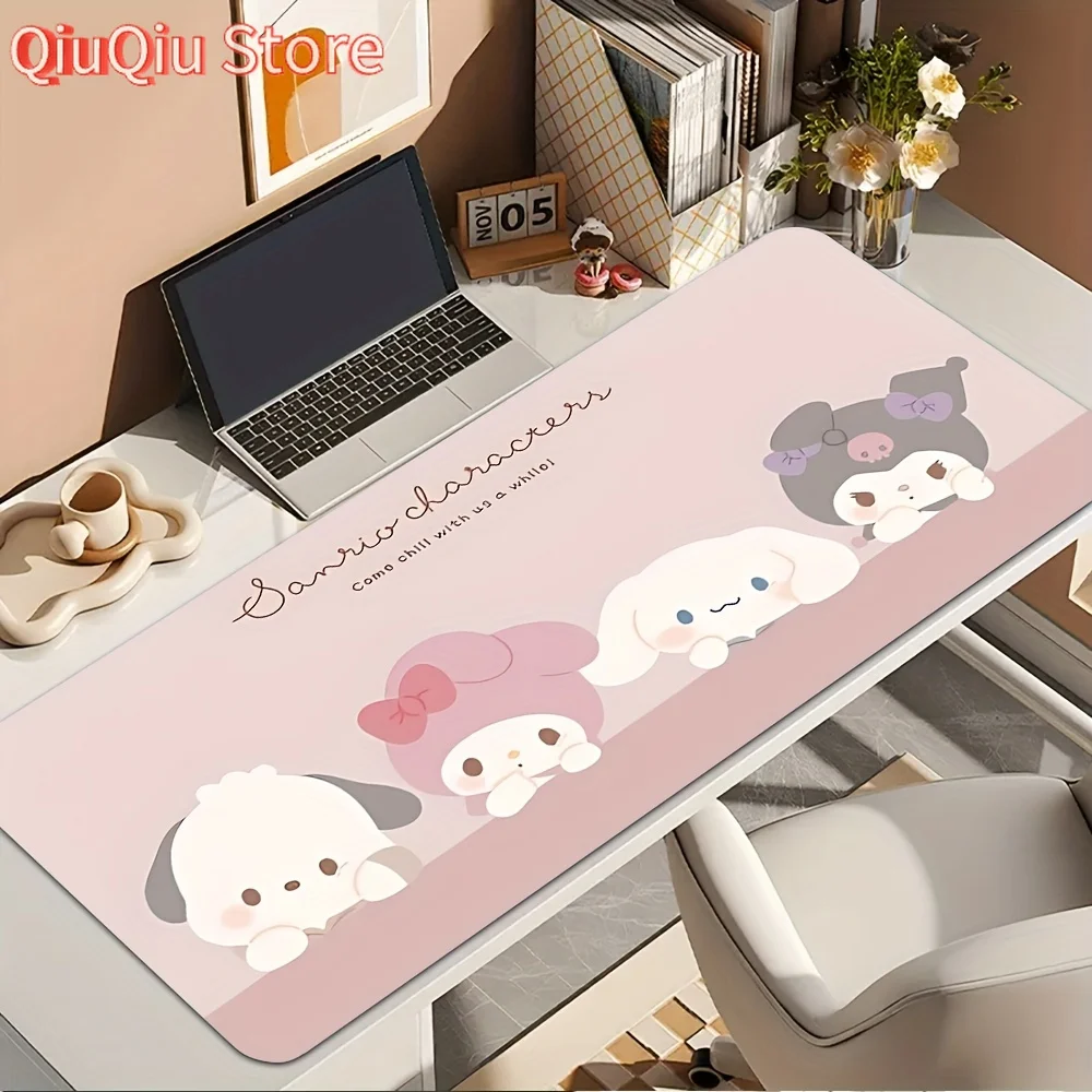 

1pc Sanrio Pochacco, My Melody Gaming Mouse Pad & Desk Mat - Pastel Pink Non-Slip Surface, Cute Sanrio Characters, Washable Desk