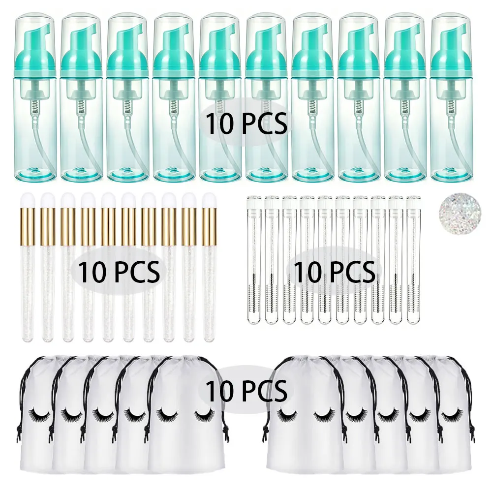 15/30/40PCS 60ml Plastic Refillable Leakproof Empty Foam Pump Bottles Lash Shampoo Travel Soap Dispenser Face Wash Beauty Tools