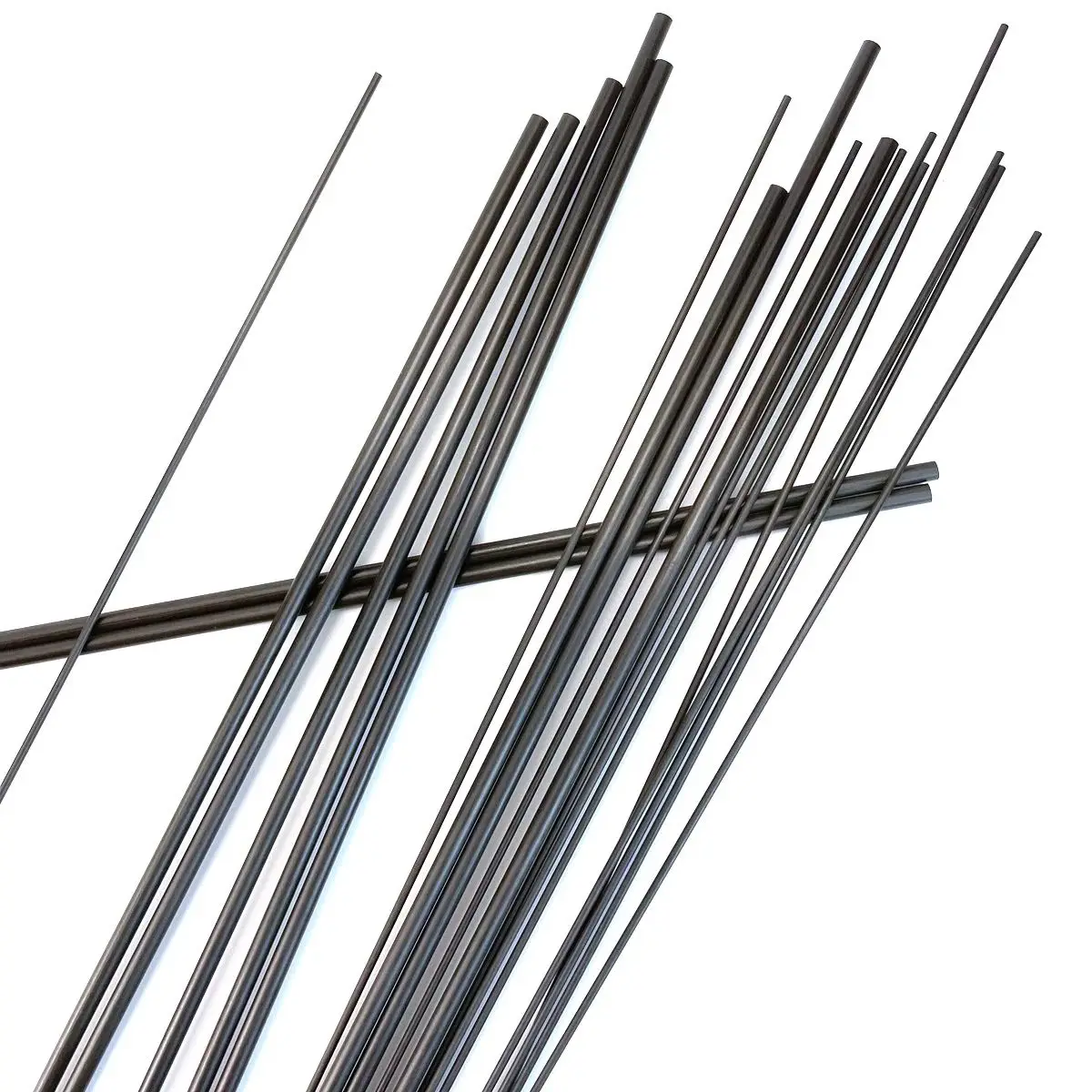 Varillas redondas sólidas de fibra de carbono, longitud de 500mm de diámetro, 1MM, 2MM, 3MM, 4MM, 5MM, 6MM, eje cilíndrico de carbono para modelos RC DIY