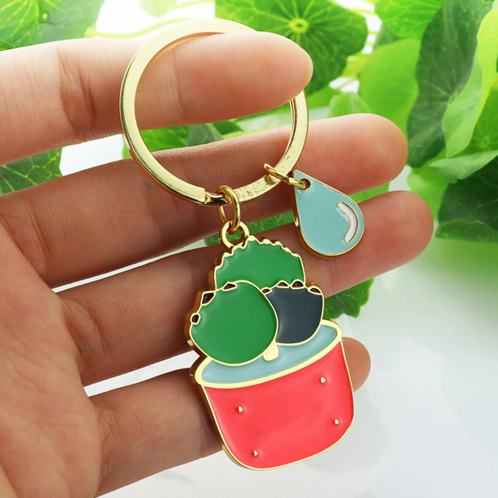 4Pcs Cactus Keychain Set Premium Stainless Steel Succulent Keychains for Keys Bags Backpacks Unique Stylish Key Decoration Gift