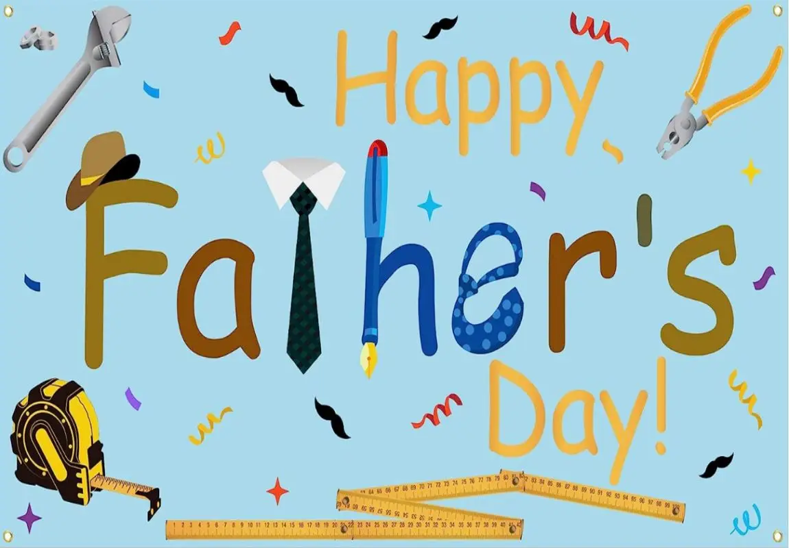 Happy Father's Day Banner Backdrop Father's Day Party Decorations Supplies  Fathers Day Family Photo Booth Backdrop