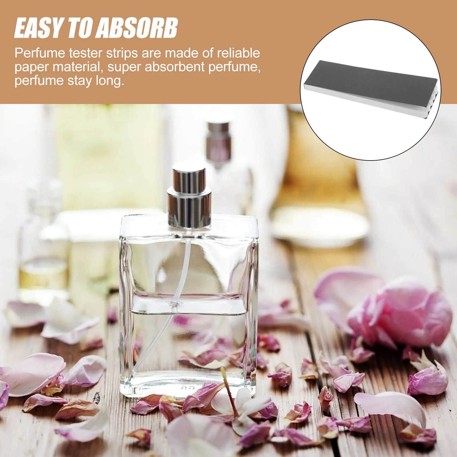 100Pcs Perfume Test Paper Fragrance Tester Strips Portable Aroma Testing Kit Essential Oil Scent Identification Tool