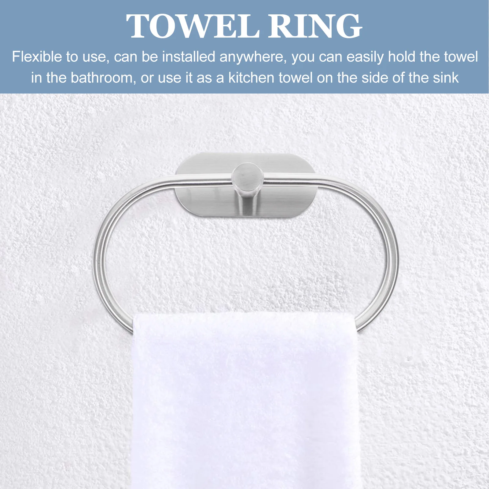 

Stainless Steel Bathroom Pendant Set Hand Towel Holder for Brushed Hanger Oval