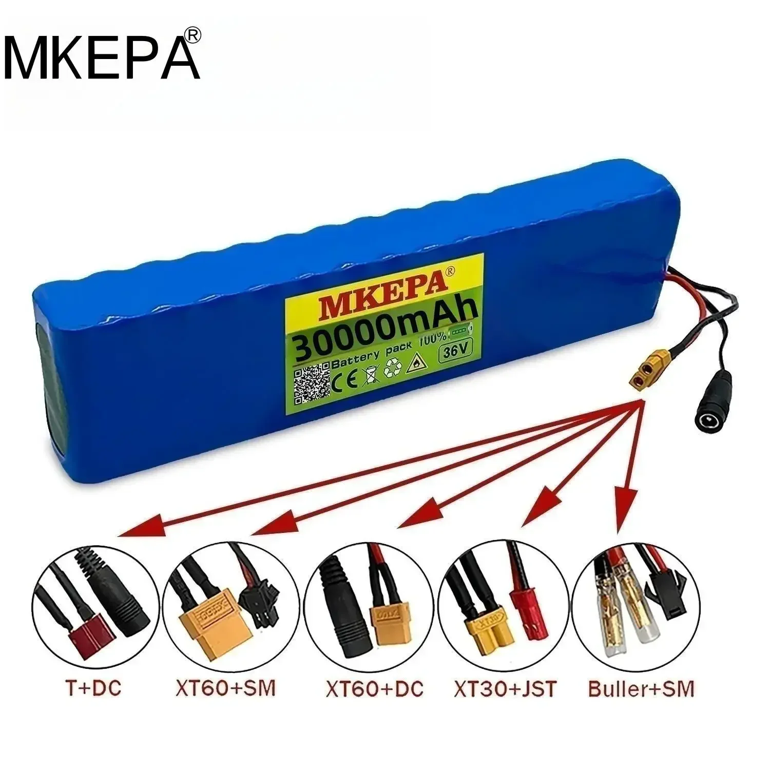 10S3P, 36V, 18650 lithium battery pack, 1000W with BMS modified battery, suitable for bicycles, scooters, and electric vehicles