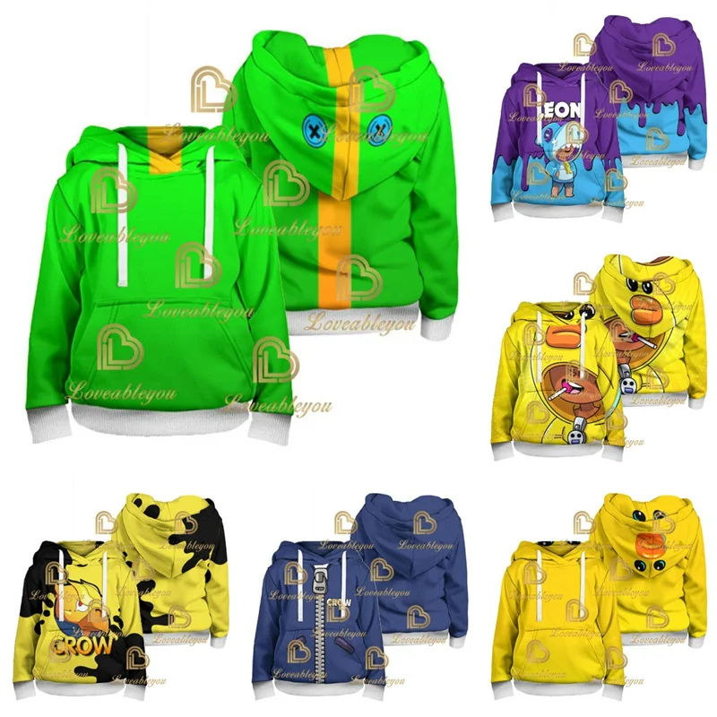 Stars-Games Cosplay Kids Anime Figures Winter Hooded Sweatshirt Clothes Pullover Boys Hoodie Leon-Heros Coat Clothes Fleece Tops