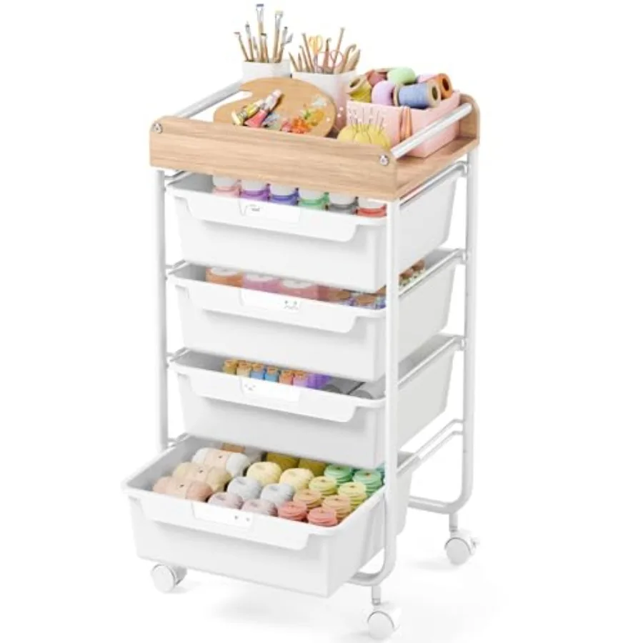 

Rolling Craft Storage Cart with 4 DrawersUtility Cart with Drawers Art Craft Organizers and Storage Craft Cart Art Cart With DI