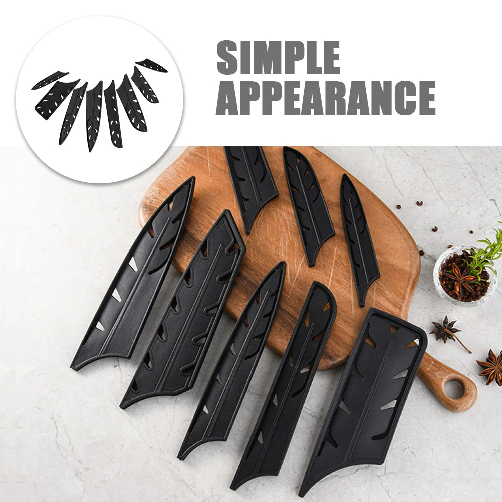 Protecteur opaque de cuisine, ensemble d'outils de coupe, manchon de gadget noir, 8 pièces