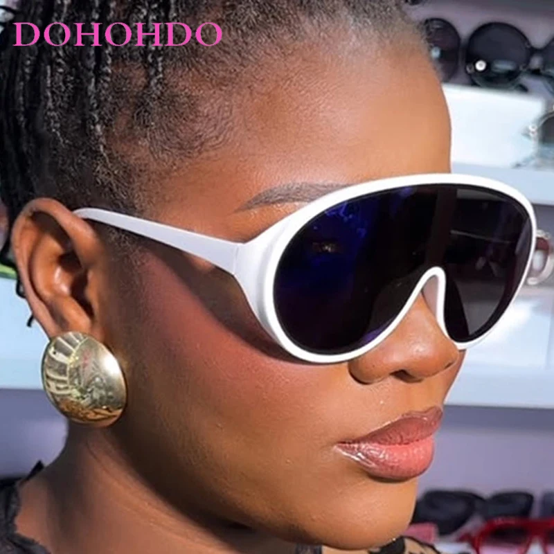 

Oversized Y2K Punk One-Piece Women Sunglasses Trend Luxury Futuristic Men Sunglass Outdoor Sports Windproof Goggles Lentes UV400