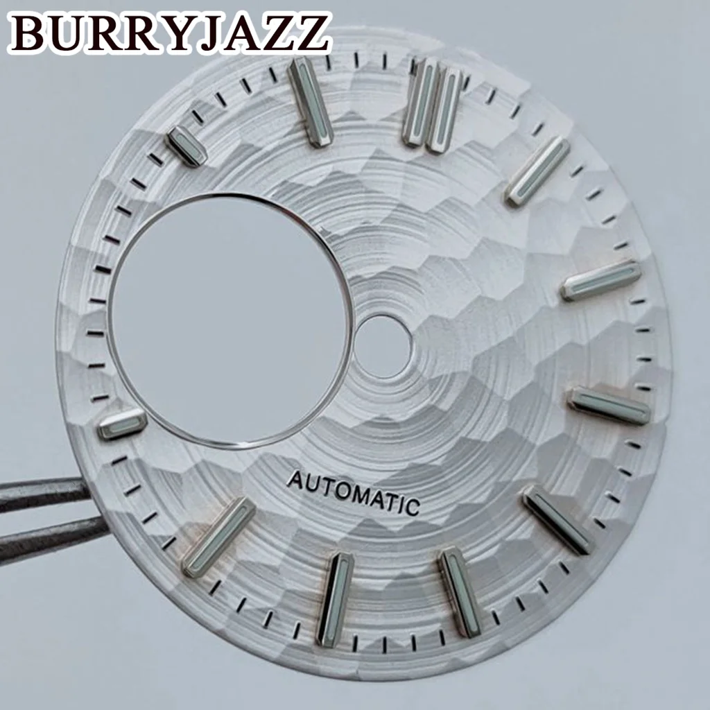 BURRYJAZZ 28,5 mm Sin logotipo NH38 Plata Negro Verde Esfera Verde Esfera luminosa